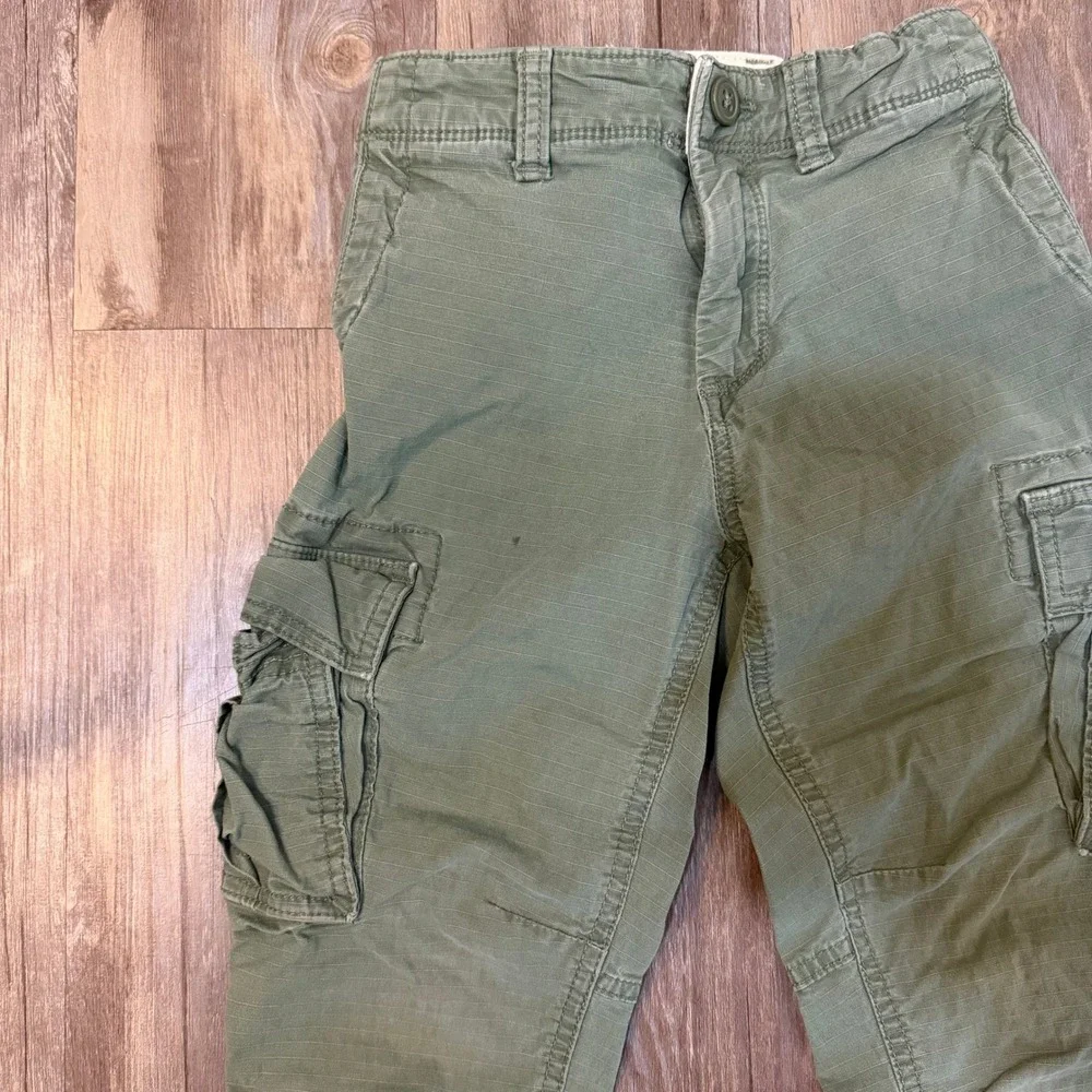 Gap‎ Kids Boys Olive Green Ripstop Cargo Pants Slim Fit Size 8 Slim Utility